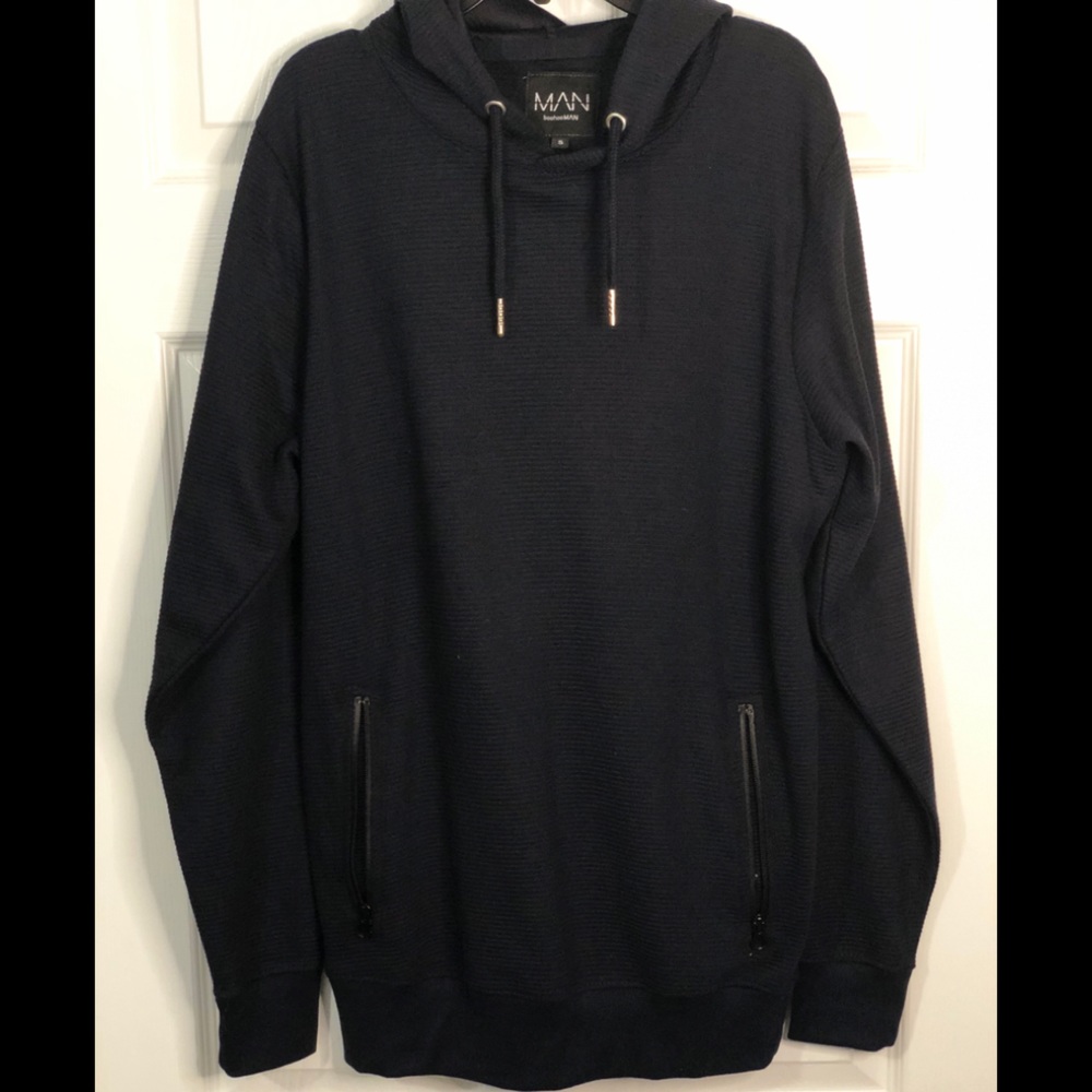 Navy blue BoohooMan Hoodie